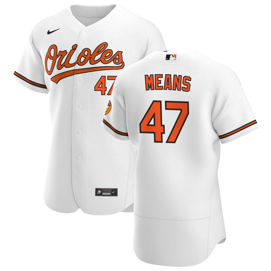 Cheap Baltimore Orioles 47 John Means Men Nike White Home 2020 Authentic Player MLB Jersey